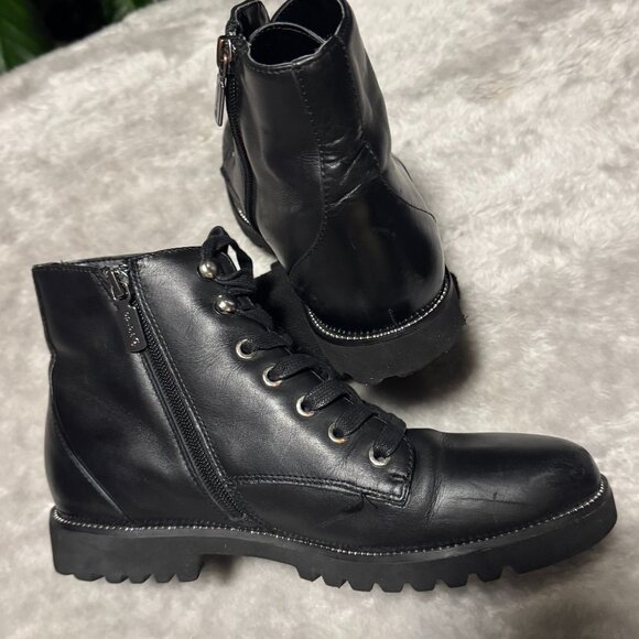 Blondo Black Studded Waterproof Lace-Up Combat Boots Size 8M - Picture 3 of 8